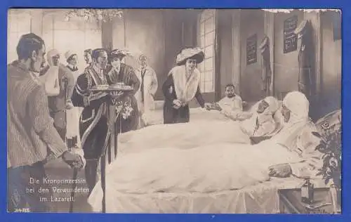 Feldpost 1.WK Bildpostkarte Kronprinzessin Cecilie im Lazarett, Feldpost-O 1914