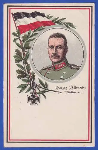 Feldpost 1.Weltkrieg Bildpostkarte Albrecht von Württemberg mit Feldpost-O 1915