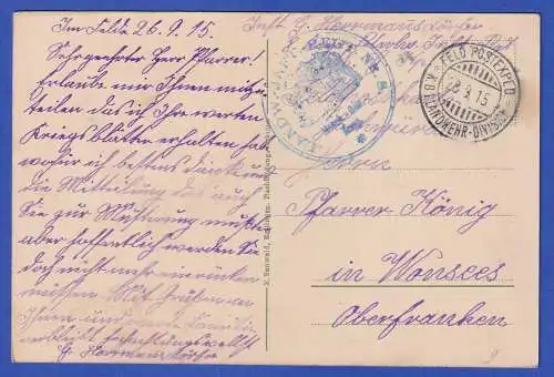 Feldpost 1.Weltkrieg Bildpostkarte Wilhelm II. mit Gedicht, Feldpost-O 1915