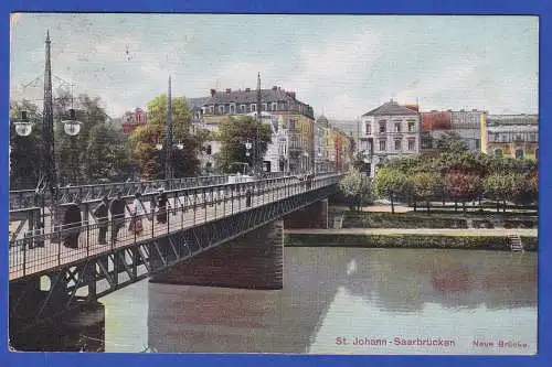Feldpost 1.Weltkrieg AK Saarbrücken-St. Johann Neue Brücke als Feldpost 1916