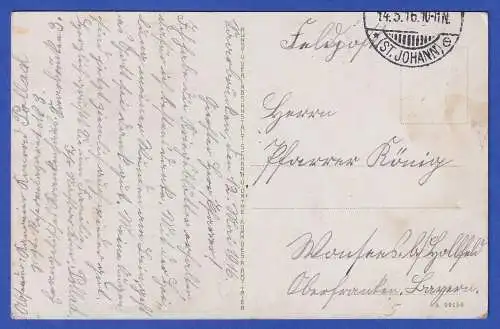 Feldpost 1.Weltkrieg AK Saarbrücken-St. Johann Neue Brücke als Feldpost 1916