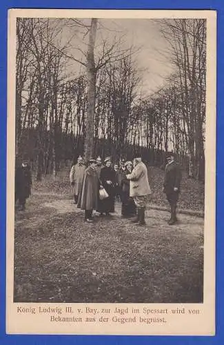 Bildpostkarte Ludwig III. von Bayern wird von Bekannten begrüßt 1910er Jahre