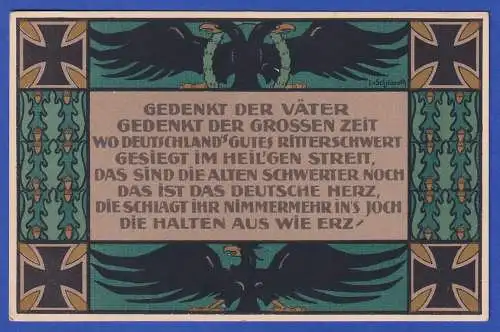 Propagandapostkarte 1.WK Heldengedenken zugunsten des Roten Kreuzes Bamberg