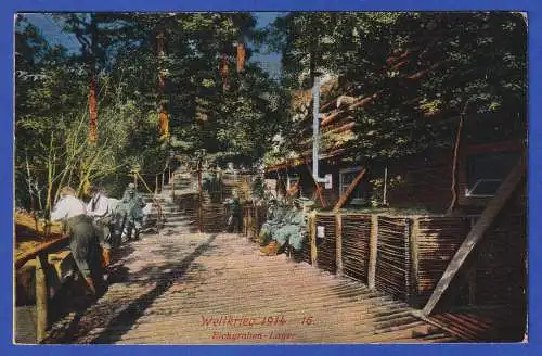 Feldpost 1.Weltkrieg Bildpostkarte Eichgraben-Lager mit Feldpost-O 1916