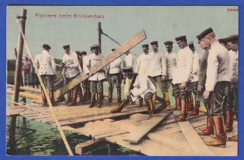 Feldpost 1.Weltkrieg Bildpostkarte Pioniere beim Brückenbau O SPEYER 1915
