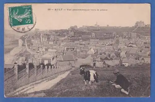 AK Frankreich Ault Vue panoramique vers le phare gelaufen 1910