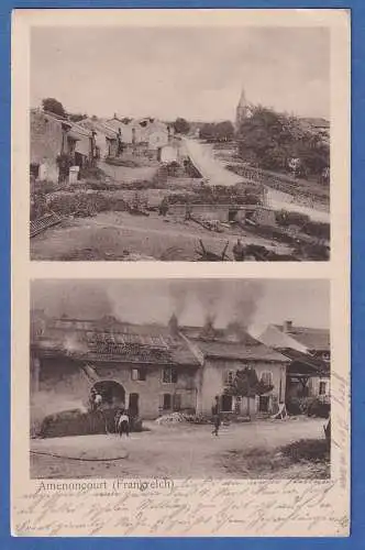AK Frankreich Amenoncourt 2 Bilder gelaufen mit Feldpost