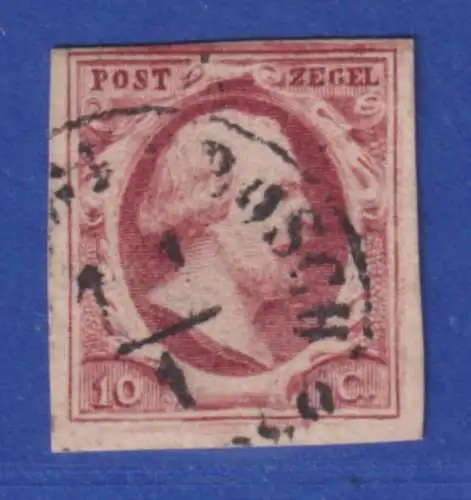 Niederlande 1852 König Willem III. 10 Cent Mi-Nr. 2  gestempelt in Hertogenbosch