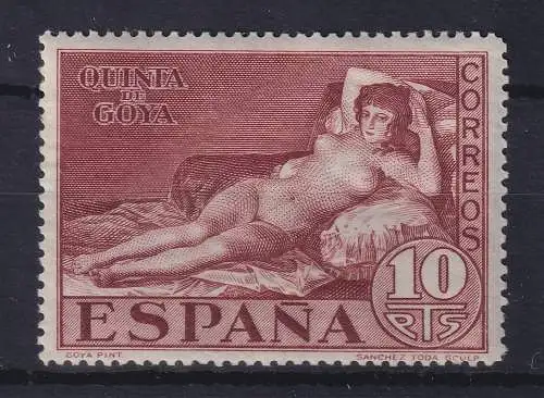 Spanien 1930 Francisco de Goya Die nackte Maja 10Pts Mi.-Nr. 480 postfrisch **