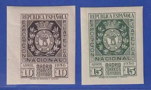 Spanien 1936 Briefmarkenausstellung Madrid  Mi.-Nr. 679-680 ungebraucht *
