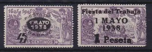 Spanien 1938 Tag der Arbeit  Mi.-Nr. 708-709 Satz postfrisch **