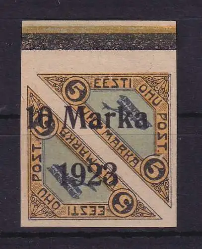 Estland 1923 Luftpostmarke mit Aufdruck Mi.-Nr. 43B ungebraucht * / MLH