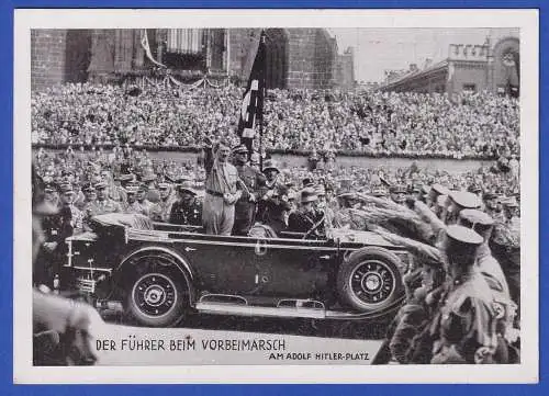Bildpostkarte NS-Propaganda Hitler beim Reichsparteitag Nürnberg 1933