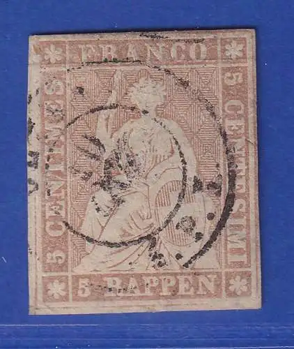 Schweiz 1854 Sitzende Helvetia Berner Druck Mi.-Nr. 13 II Ayma gestempelt