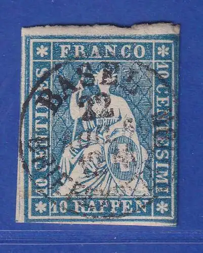 Schweiz 1854 Sitzende Helvetia Berner Druck Mi.-Nr. 14 II Ayo gestempelt