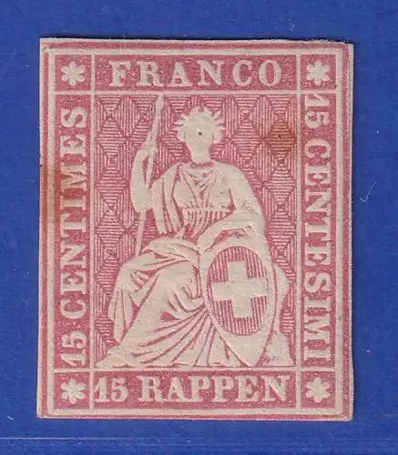 Schweiz 1854 Sitzende Helvetia Berner Druck Mi.-Nr. 15 II Bym ungebraucht *