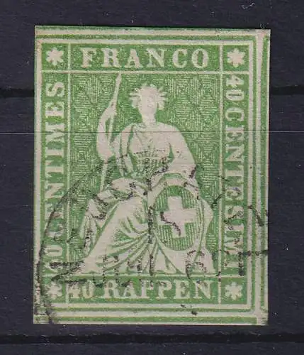 Schweiz 1854 Sitzende Helvetia Berner Druck Mi.-Nr. 17 II Bym gestempelt