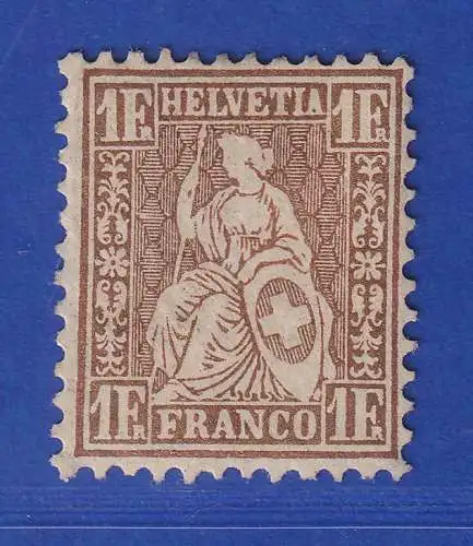 Schweiz 1863 Sitzende Helvetia 1 Fr goldbronze Mi.-Nr. 28a ungebraucht *