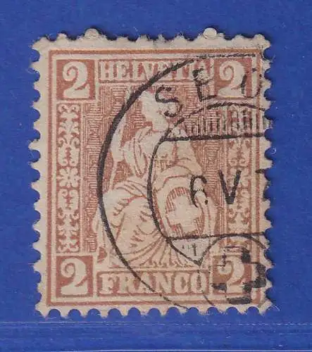 Schweiz 1874 Sitzende Helvetia 2 C rotbraun Mi.-Nr. 29b gestempelt