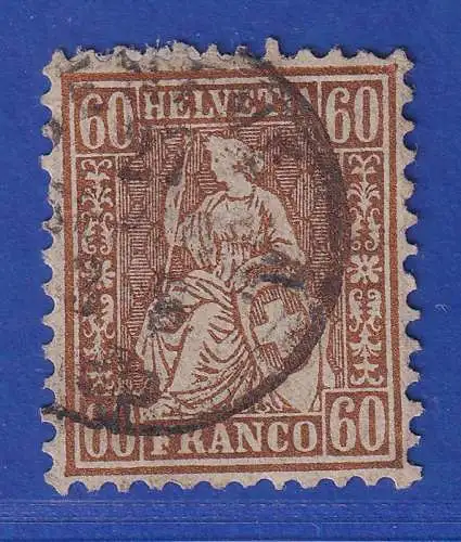 Schweiz 1863 Sitzende Helvetia 60 C rötlichbronze Mi.-Nr. 27 gestempelt