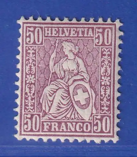 Schweiz 1867 Sitzende Helvetia 50 C lila Mi.-Nr. 35a ungebraucht *