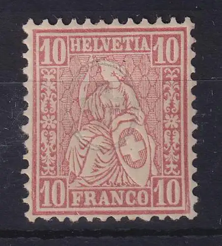Schweiz 1867 Sitzende Helvetia 10 C rot Mi.-Nr. 30c ungebraucht *
