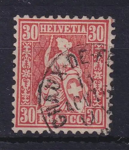 Schweiz 1862 Sitzende Helvetia 30 C zinnober Mi.-Nr. 25 gestempelt