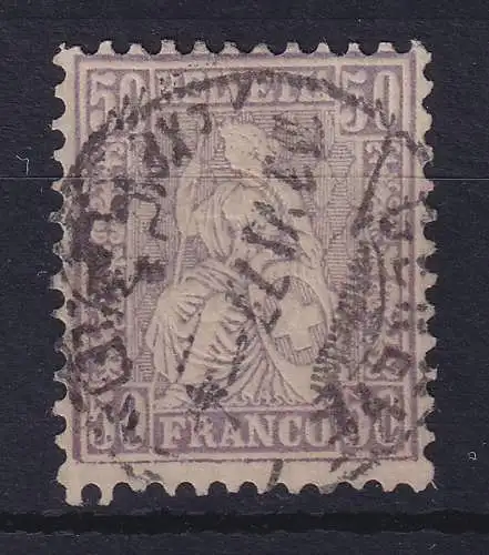 Schweiz 1867 Sitzende Helvetia 50 C lila Mi.-Nr. 35a gestempelt