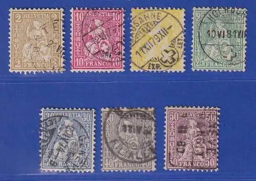 Schweiz 1867/81 Sitzende Helvetia Mi.-Nr. 29-35 Satz kpl. gestempelt