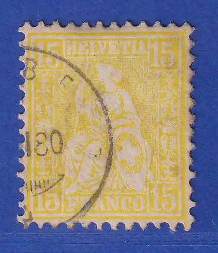 Schweiz 1881 Sitzende Helvetia 15 C gelb Mi.-Nr. 39 gestempelt