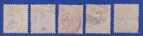 Schweiz 1882 Kreuz über Wertschild Mi.-Nr. 45-49 Satz kpl. gestempelt