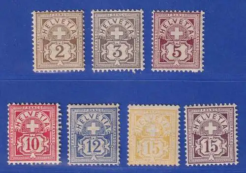Schweiz 1882/94 Kreuz über Wertschild Mi.-Nr. 50-57 Satz kpl. ungebraucht *