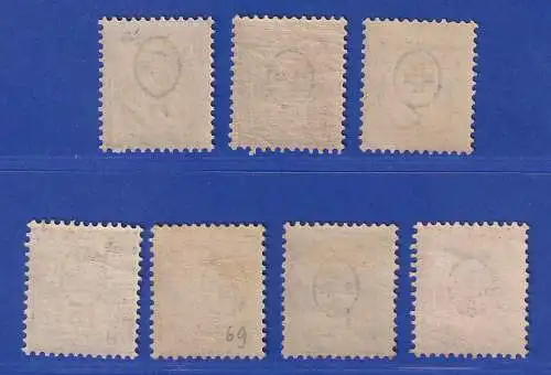 Schweiz 1882/94 Kreuz über Wertschild Mi.-Nr. 50-57 Satz kpl. ungebraucht *