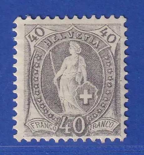 Schweiz 1882 Stehende Helvetia 40 C grau Mi.-Nr. 61XA ungebraucht *
