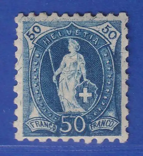 Schweiz 1882 Stehende Helvetia 50 C blau Mi.-Nr. 62XB ungebraucht *