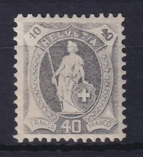 Schweiz 1905 Stehende Helvetia 40 C grau Mi.-Nr. 77A  ungebraucht *