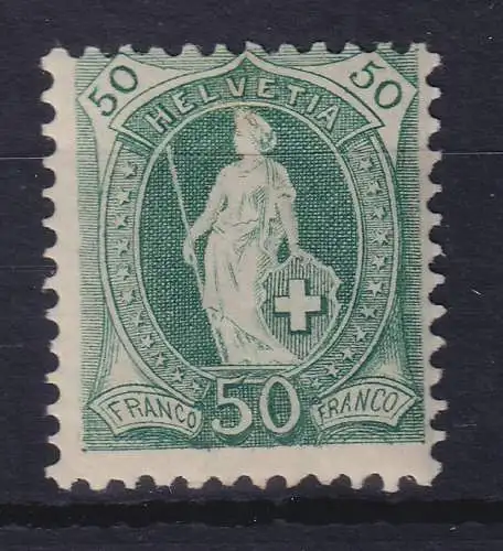 Schweiz 1882 Stehende Helvetia 50 C grün Mi.-Nr. 62YC ungebraucht *