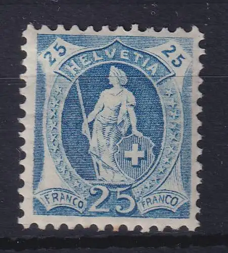Schweiz 1907/08 Stehende Helvetia 25 C blau Mi.-Nr. 89Db ungebraucht *