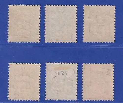 Schweiz 1906 Kreuz über Wertschild Mi.-Nr. 82-87 Satz kpl. ungebraucht *