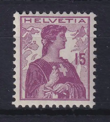 Schweiz 1909 Helvetia 15 C purpur Mi.-Nr. 116 ungebraucht *