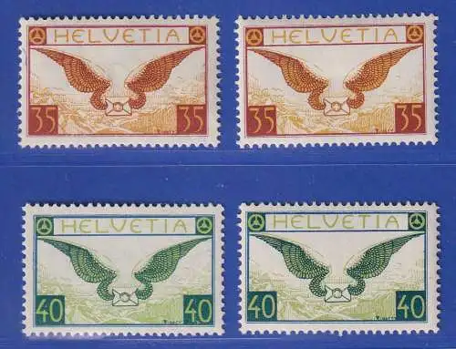 Schweiz 1929/33 Geflügelter Brief  Mi.-Nr. 233-234 x und z ungebraucht *