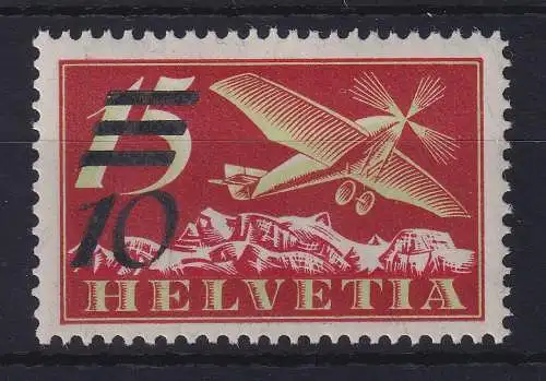 Schweiz 1935 Flugpostmarke mit Wertaufdruck Mi.-Nr. 285b ungebraucht *