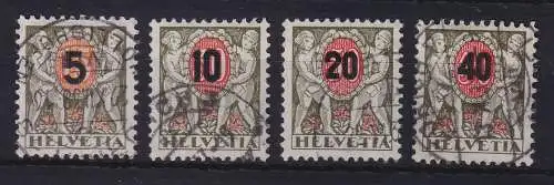 Schweiz 1937 Portomarken mit Wertaufdruck Mi.-Nr. 50-53 gestempelt