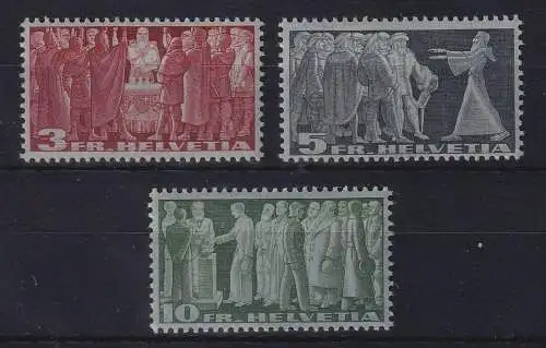 Schweiz 1938 Schweizer Demokratie Mi.-Nr. 328-330v ungebraucht *