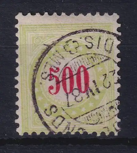 Schweiz Portomarke 500 C  Mi.-Nr. 22 II AXbaK O April 1887