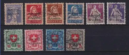 Schweiz Völkerbund 1924/25  Mi.-Nr. 16-25x Satz kpl. gestempelt