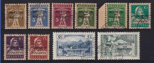 Schweiz Völkerbund 1927/31  Mi.-Nr. 26-35x Satz kpl. gestempelt