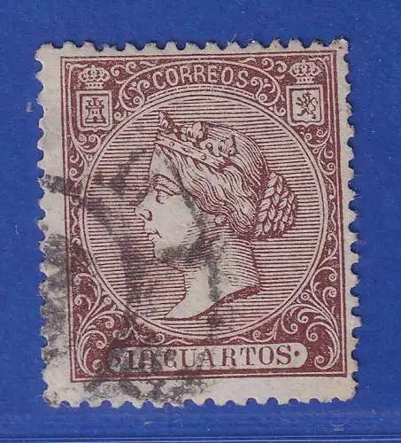 Spanien 1866 Königin Isabella II. 19 Cs braun Mi.-Nr. 76 gestempelt