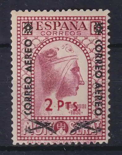 Spanien 1938 Flugpostmarke Schwarze Madonna 2 Pta Mi.-Nr. 720 postfrisch **