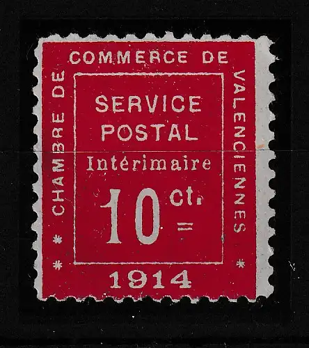 Frankreich 1914 Handelskammermarke Valenciennes Mi.-Nr. 127 ungebraucht * Attest